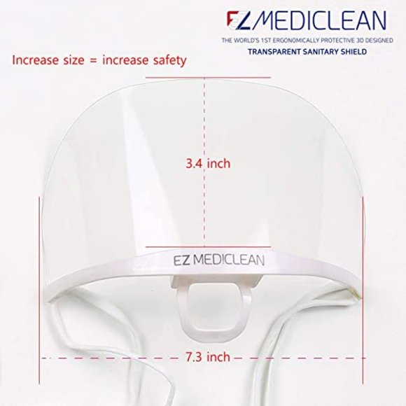 Face Shield 2021 Transparent Sanitary Reusable Washable (PACK OF 5 pcs) - Picture 4 of 6